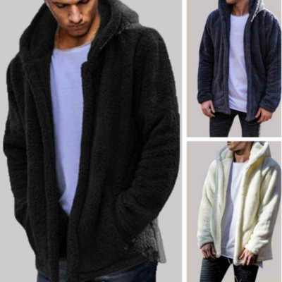 Men Winter Teddy Bear Fleece Fur Fluffy Coat Jackets Jumper Outwear Oversized Warm Autumn Outwear Plush Long Sleeve Jackets