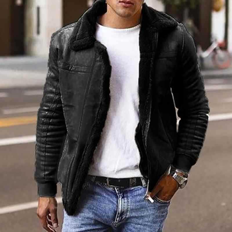 Mens Buttons Coat Warm Faux Fur Winter Casual Loose Double sided Plush Hoodie Fluffy Fleece Fur Jacket Hoodies Coat Outerwear