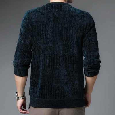 New Brand Winter Sweater Men Fleece Thick Warm Vintage Pullovers Homme Slim Fit Striped Knitted Men Clothing Y388