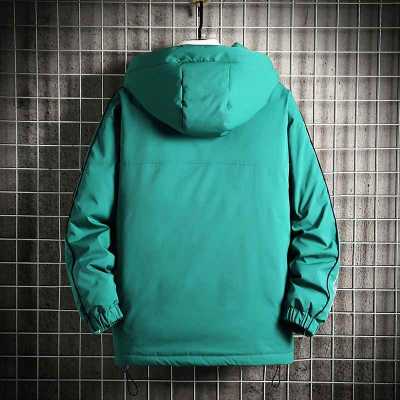 Down Cotton Filling Mens Hooded Parkas Jackets Fashion Solid Color Long Sleeve Outwear Male Winter Thick Warm Mens Parka Coats