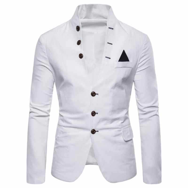 Men Sl im Fits Social Blazer Spring Autumn Fashion Solid Wedding Dress Jacket Men Casual Business Male Suit Jacket Blazer Gentle
