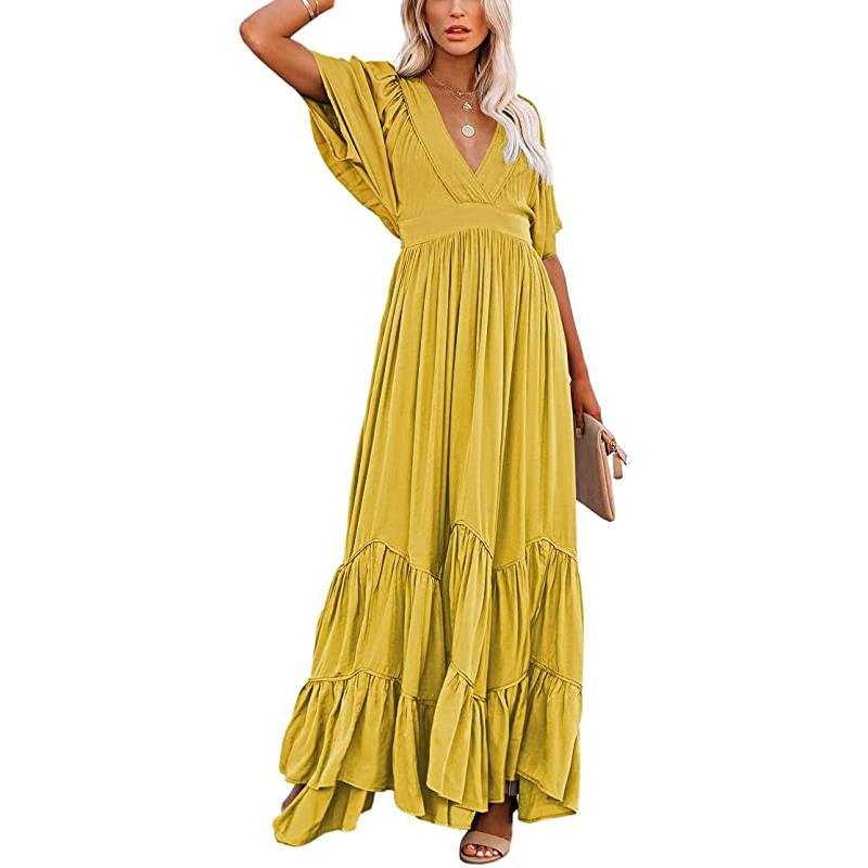 Women Summer Casual Loose Silky Satin Dress