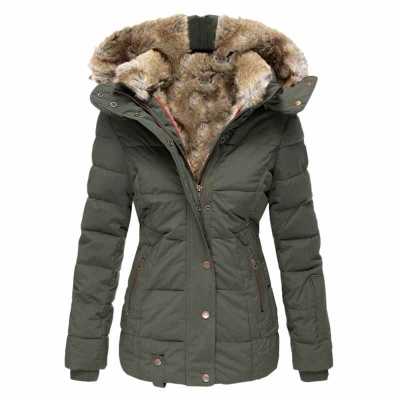 Winter Warm Coat Women Solid Plush Thickening Jacket Outdoor Hiking Plus Size Hooded Raincoat Windproof Manteau Femme Hiver