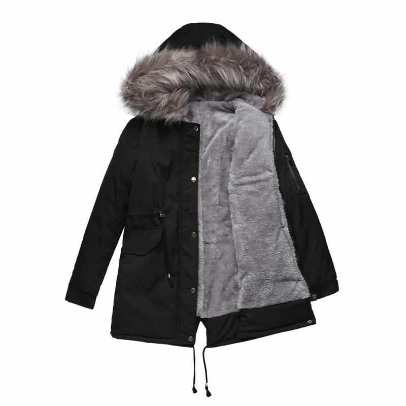 2021 New Winter Padded Coats Women Cotton Wadded Jacket Medium Long Parkas Thick Warm Hooded Quilt Snow Outwear