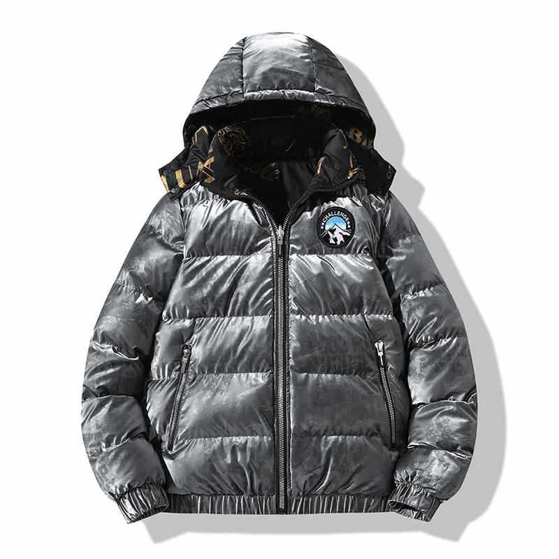 2021 Hip Hop Mens Jacket Parka Coat Double sided Streetwear Men Windbreaker Padded Jacket Winter Mens Casual Coat Warm Outwear