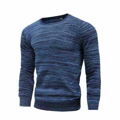 New Cotton Pullover O neck Men's Sweater Fashion Solid Color High Quality Winter Slim Sweaters Men Navy Knitwear